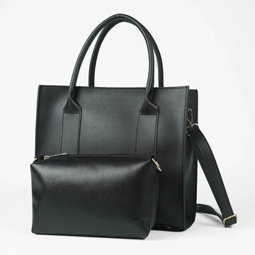 Classic Black 2-in-1 Tote & Pouch Set