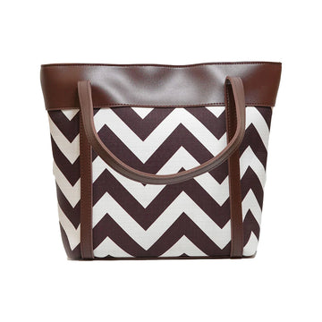 Chevron Chic Brown & White Tote