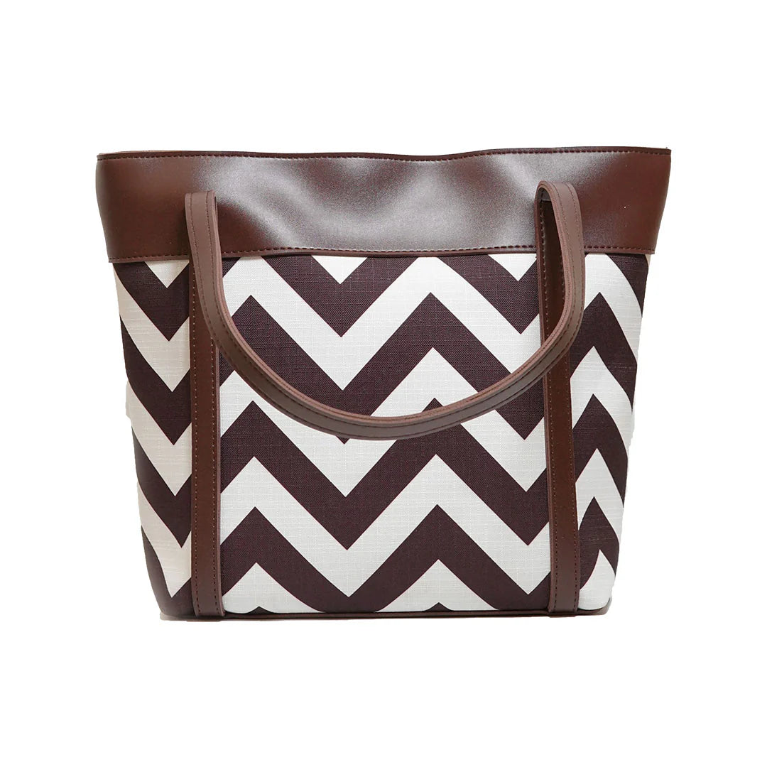Chevron Chic Brown & White Tote