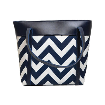 Nautical Chevron Blue & White Tote