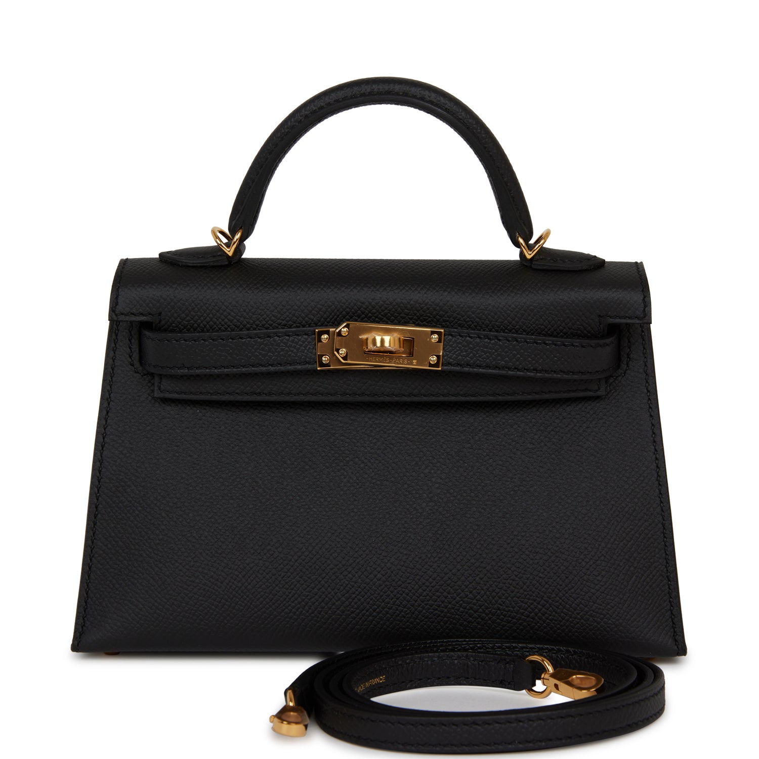 Hermes Kelly Sellier 20 Black Epsom Gold Hardware - Fashiono