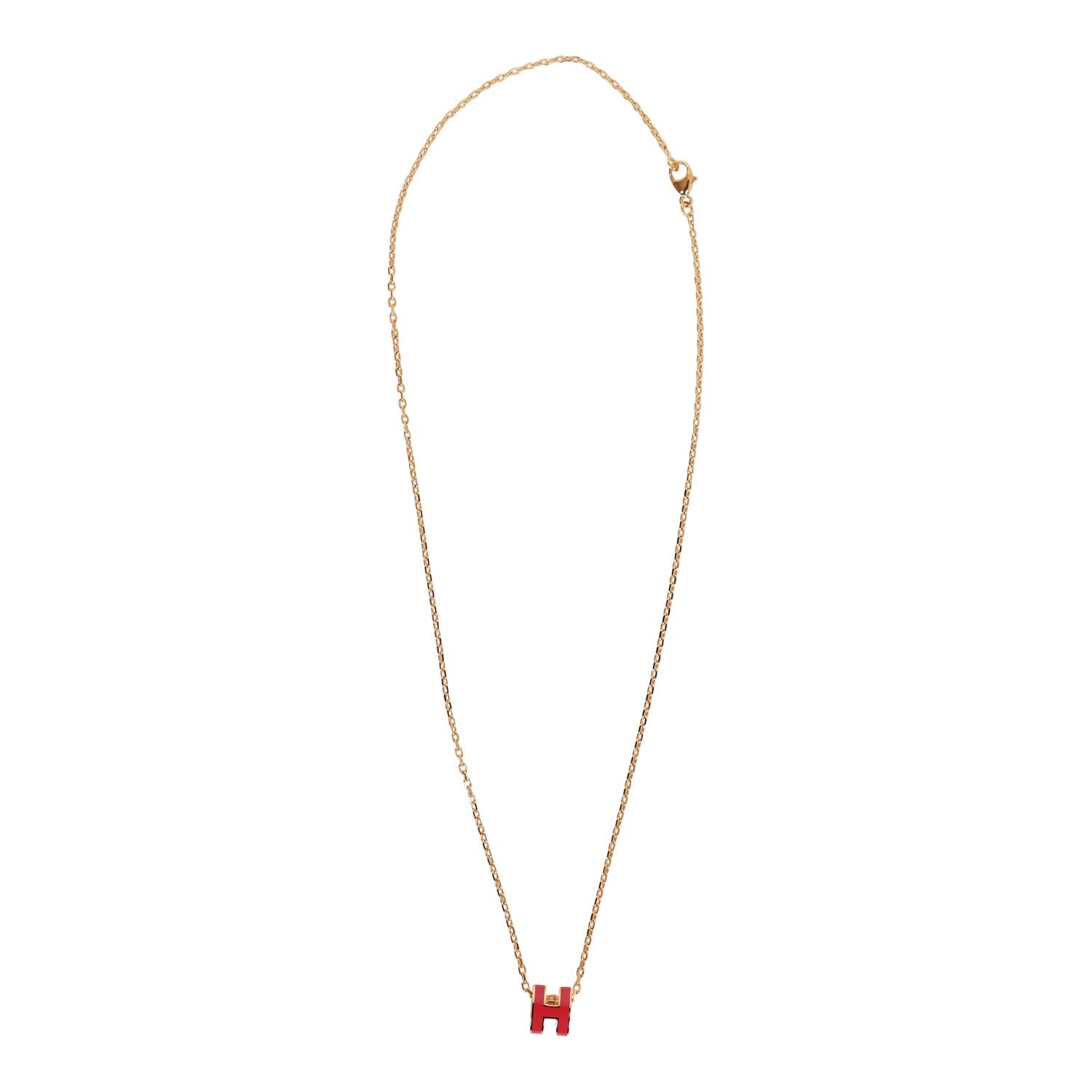 Hermes Rose Extreme Mini Pop H Pendant Necklace - Fashiono