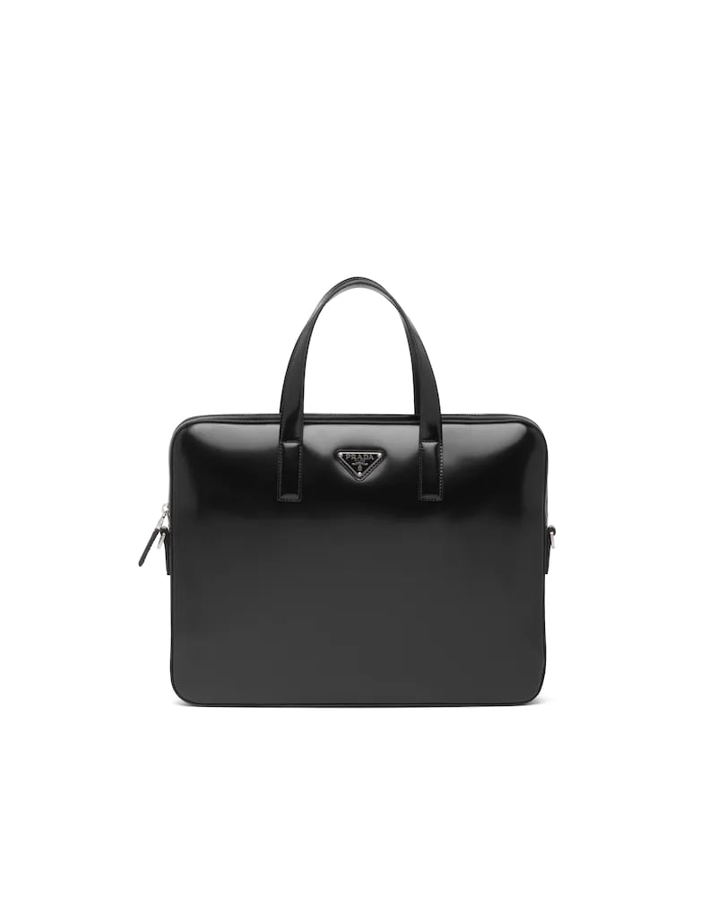 Prada Brushed Leather Briefcase - Fashiono