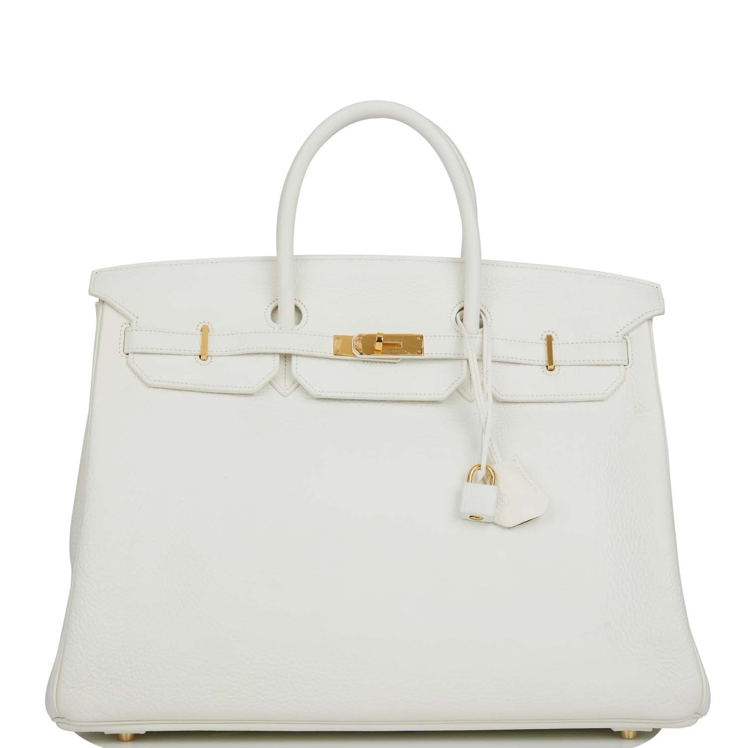 Pre - owned Hermes Special Order (HSS) Birkin 40 White Verso Togo Gold Hardware - Fashiono