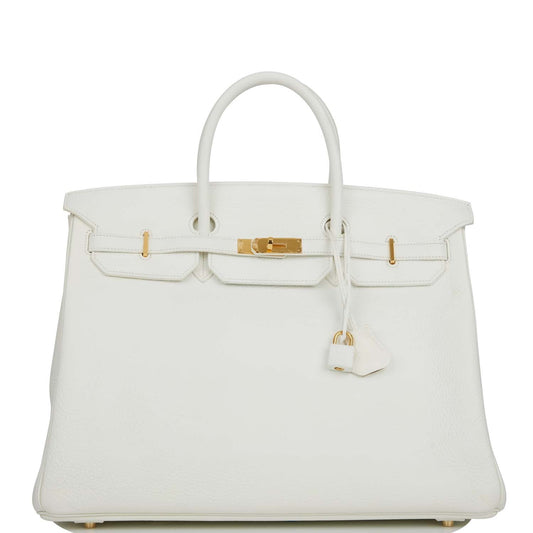 Pre - owned Hermes Special Order (HSS) Birkin 40 White Verso Togo Gold Hardware - Fashiono